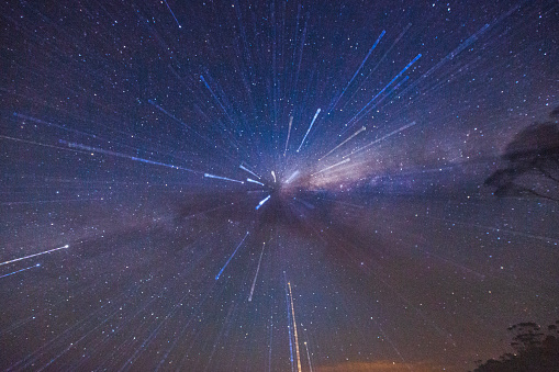 Milky way galaxy and stars zoom effect