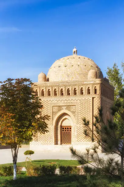 Ismail Samani Mausoleum the resting place of the powerful and influential Islamic Samanid dynasty, Bukhara, Uzbekistan