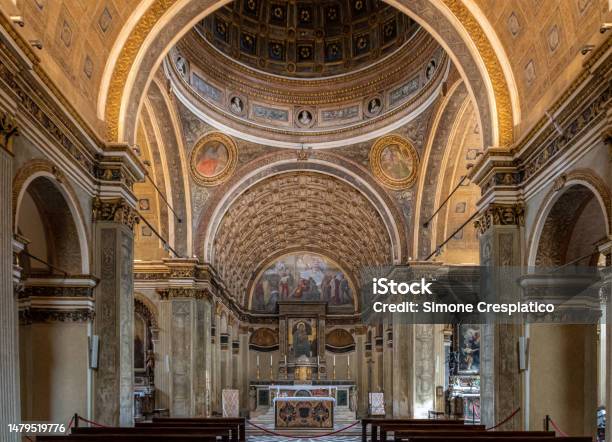 Santa Maria Presso San Satiro Is A Church In Milan The Church Is Known For Its False Apse An Early Example Of Trompelil Attributed To Donato Bramante Stock Photo - Download Image Now