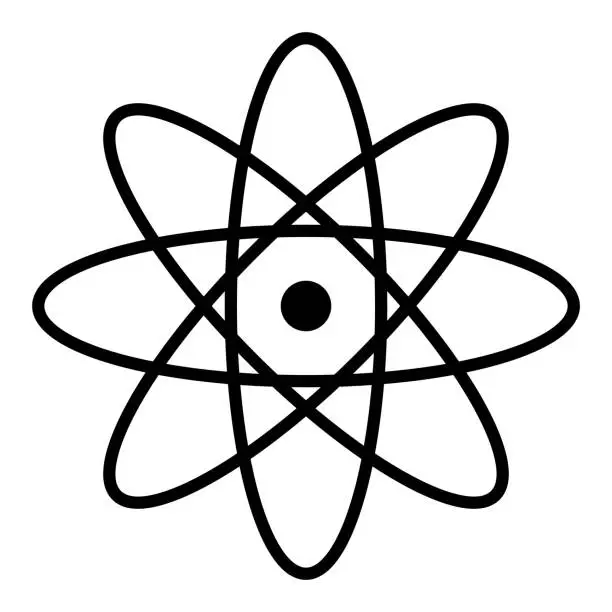 Vector illustration of Atom icon illustrator vector. Simple atom symbol