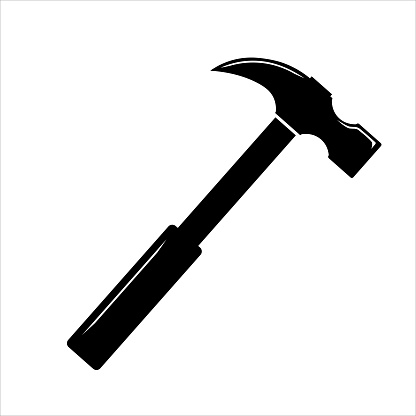 Flat illustration of simple hammer. Vector for web and app. EPS 10