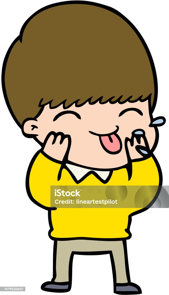 Cartoon Boy Blowing Raspberry Stock Illustration - Download Image Now ...