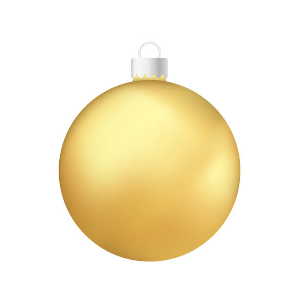 istock Gold Christmas tree toy or ball Volumetric and realistic color illustration 1479521335
