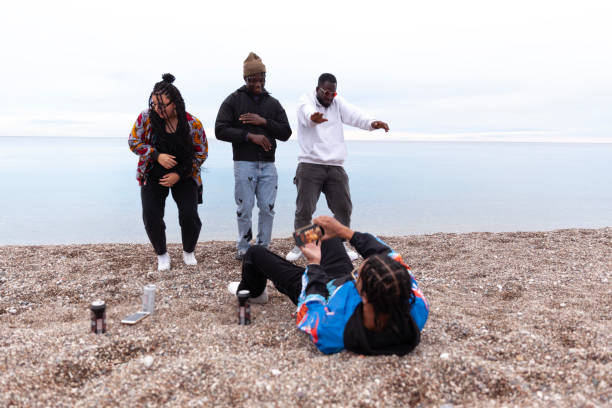 istock Dancing friends taking pictures 1479521729