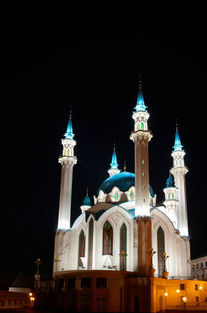 istock Kul Sharif Mosque on a black night sky 1479521901