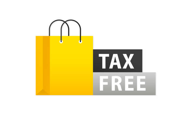 istock Tax free. Arrow icon. Label banner with word vat refund on white background. Vector illustration 1479523168