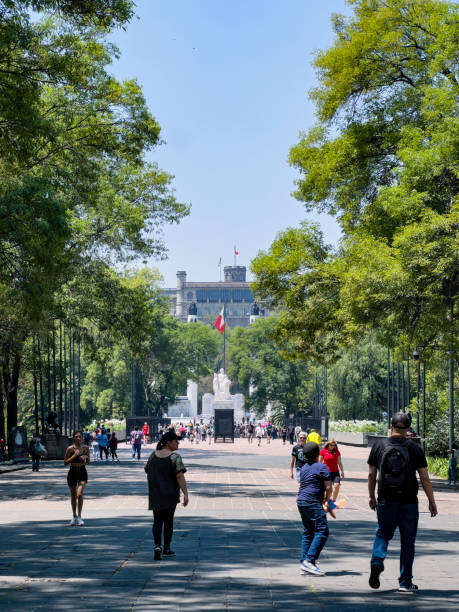 Mexico City, Mexico - Aug 9 2023: The National Museum of History is the site that keeps the memory of the history of Mexico, it is located in the Chapultepec Castle