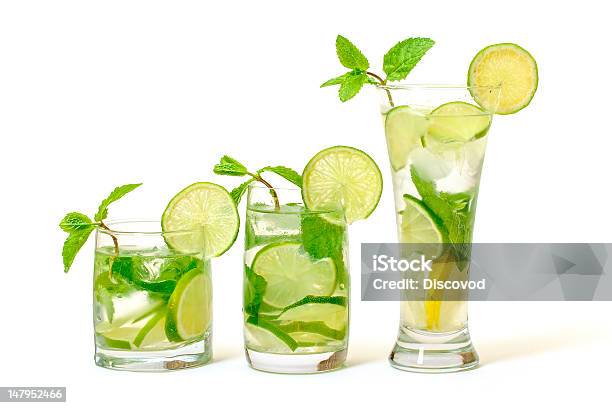 Mojito Cocktail No Copo De Vidro - Fotografias de stock e mais imagens de Bebida - Bebida, Bebida Alcoólica, Chávena