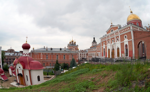 Iversky monastery in Samara, Russia. Fisheye.