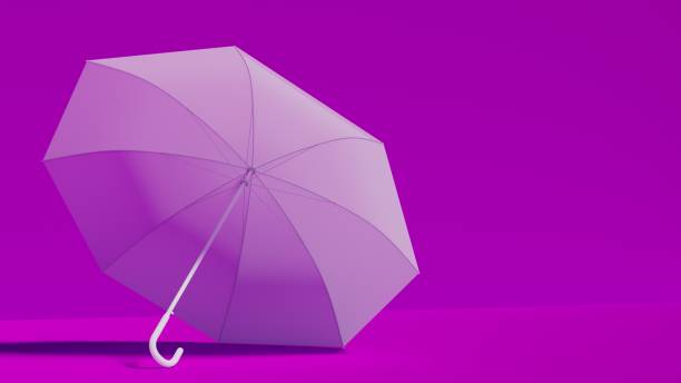 istock Purple umbrella leaning on the floor in purple setting, usable for creativity themes 1479527736