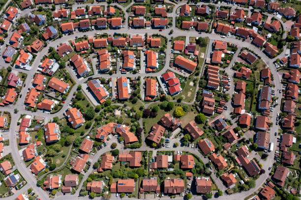 Free Stock Photo of Aerial view of colorful residential layout ...