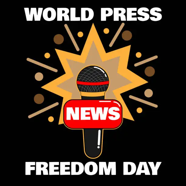 Vector illustration of world press freedom day micropgone symbol vector