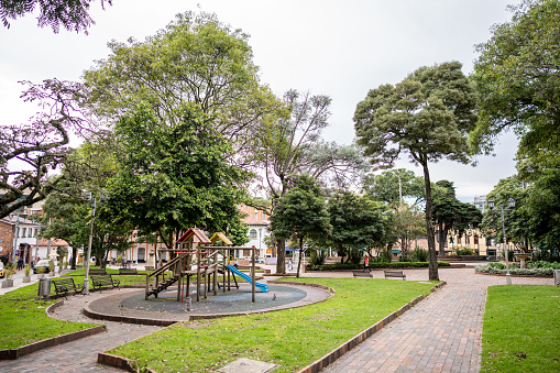 View of an public park in Bogota, Colombia
