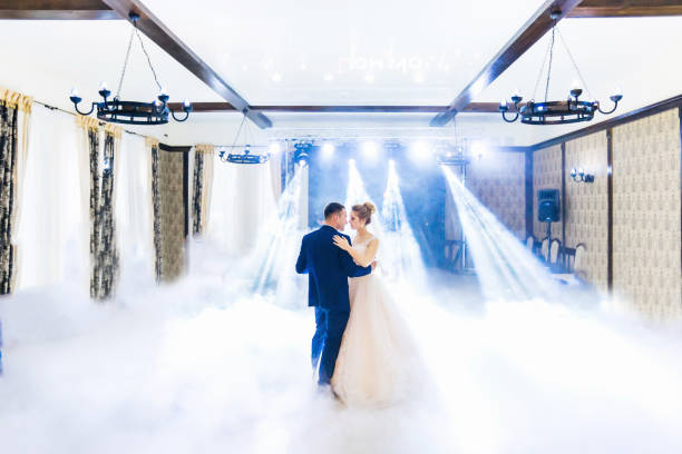 istock First wedding dance of wedding couple at restaurant hall. 1479554615