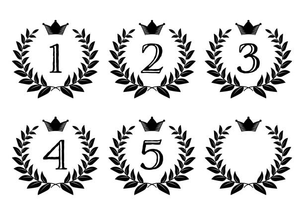 Laurels and crowns ranking frame 1-5, blank