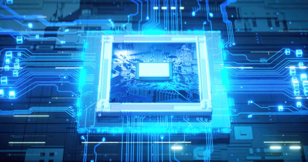 istock 3D rendering of cyberpunk AI. Circuit board. Technology background. Central Computer Processors CPU and GPU concept. Motherboard digital chip. Tech science background. 1479572404