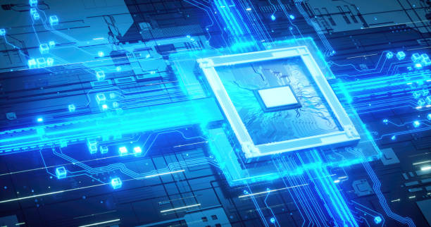 istock 3D rendering of cyberpunk AI. Circuit board. Technology background. Central Computer Processors CPU and GPU concept. Motherboard digital chip. Tech science background. 1479572416