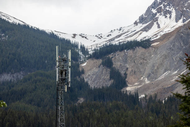 Telecommunication tower in a mountain remote area, British Columbia, Canada