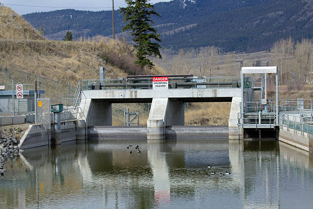 Nicola Lake Dam. stock photo