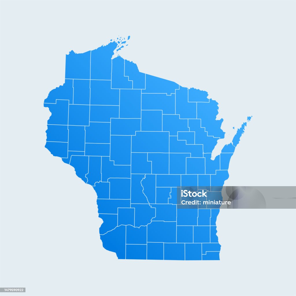 Wisconsin Country Wisconsin Map Stock Illustration - Download Image Now - Abstract ...