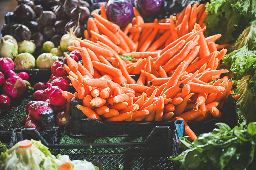 Ripe vegetables at the vegetable fair