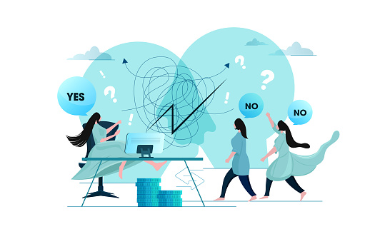 Business People Conflict. Stress Work Environment. Aggressive Uncomfortable Stress Work Environment between Employees. Managing Work Conflict. Flat Vector Illustration.