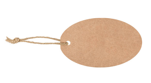 istock Oval craft paper tag isolated on white background 1479602359