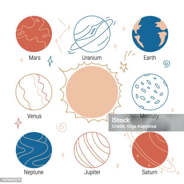 Planetary Vector Designs A Large Vector Set Of Planets Stock Illustration - Download Image Now ...