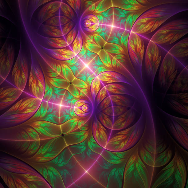 istock Abstract fractal art background. Psychedelic floral pattern. 1479604861