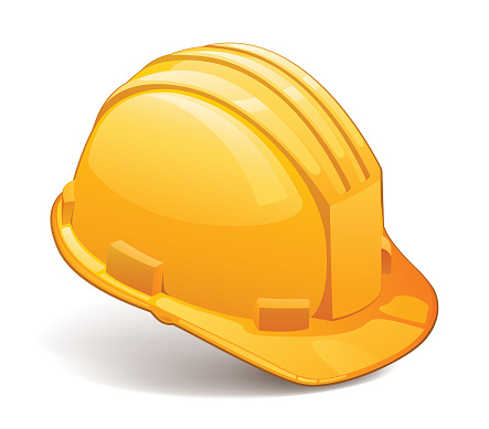 This is a vector illustration of a construction hard hat icon