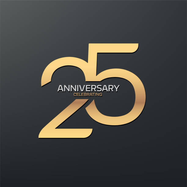 25th Anniversary logotype design. vector art illustration