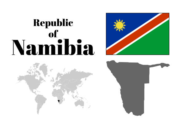 Namibia Republic of Namibia
maps and national flag
vector illustration flag of namibia stock illustrations
