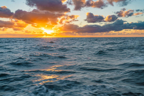 istock fantastic sunset panorama on the open wide sea 1479614596