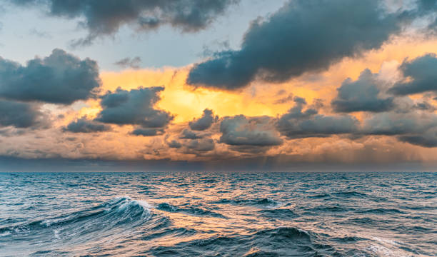 istock fantastic sunset panorama on the open wide sea 1479614924