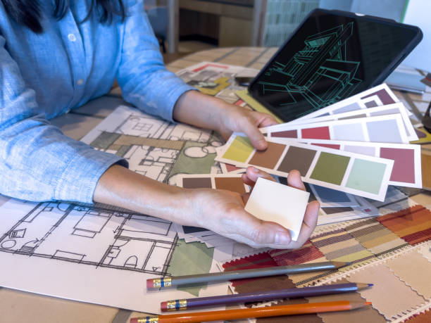 istock Female designer working with smart device in modern office. 1479615203