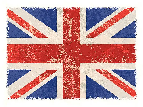 Vector illustration of grunge great britain flag