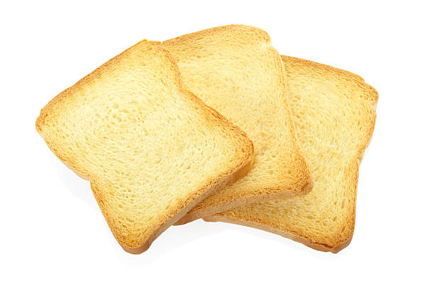Toasts Toast or rusk bread isolated on white, clipping path included XXXL zwieback toast stock pictures, royalty-free photos & images