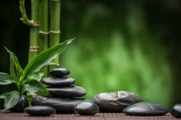 Spa Black stones and bamboo