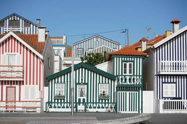 istock Striped houses in village 1479630191