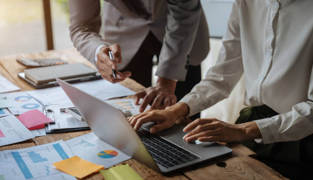 istock Project manager working and update tasks with milestones progress planning and professional investor working new start up project in the office. 1479634843