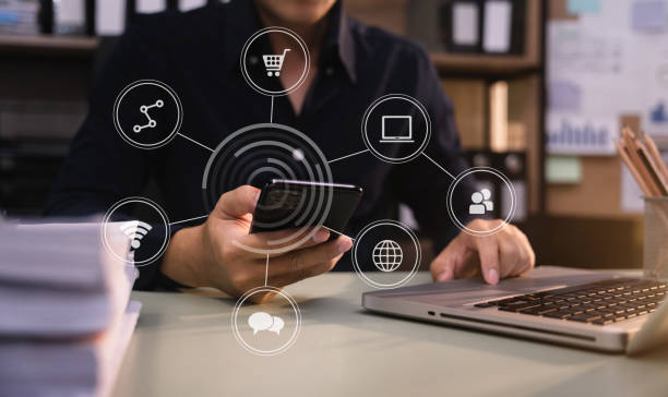 istock Male are using a mobile phone search information on the desk. 1479634882