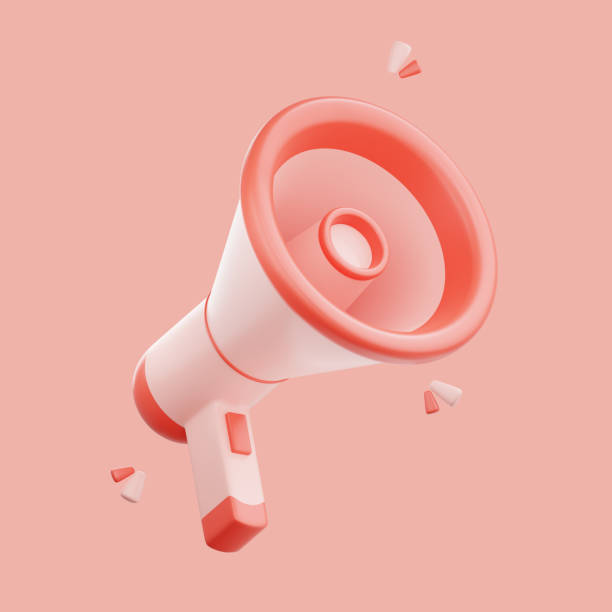 istock 3D render Megaphone speaker or loudspeaker notification. Marketing time concept. 1479641054