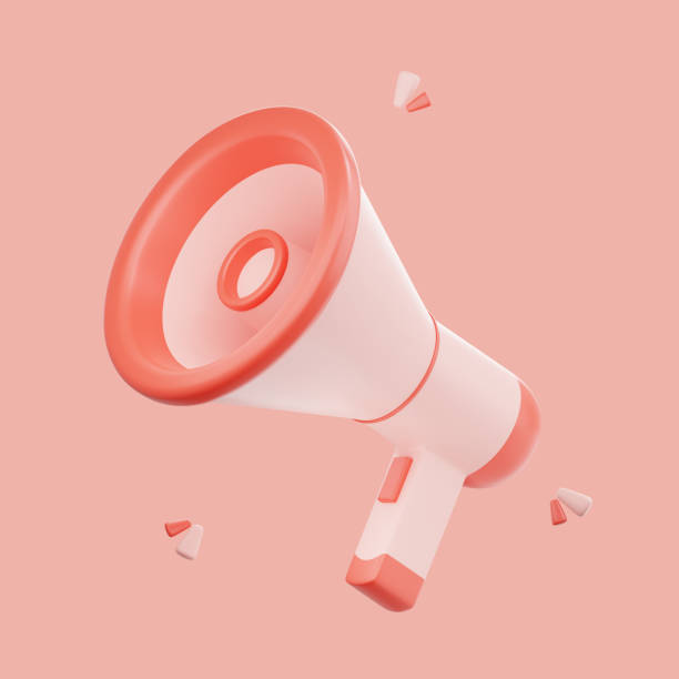 istock 3D render Megaphone speaker or loudspeaker notification. Marketing time concept. 1479641071