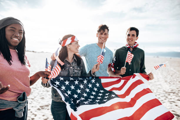 istock happiness friends all together with us flag 1479642463