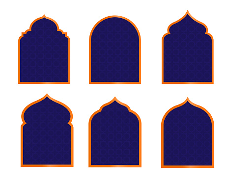 Islamic themed window collection. Islamic frame design collection