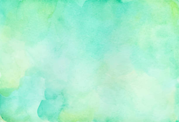 ilustraciones, imágenes clip art, dibujos animados e iconos de stock de manual pintado en acuarela verde brillante como fondo. - fondo-de-acuarela