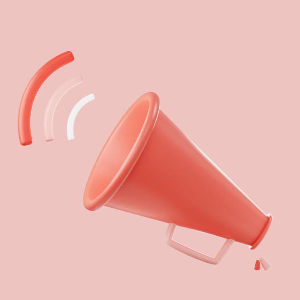 istock 3D render Megaphone speaker or loudspeaker notification. Marketing time concept. 1479648677