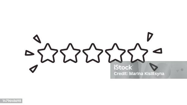 5 Stars Simple Five Stars Doodle Stock Illustration - Download Image Now - Business ...
