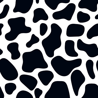black and white seamless pattern with cow print