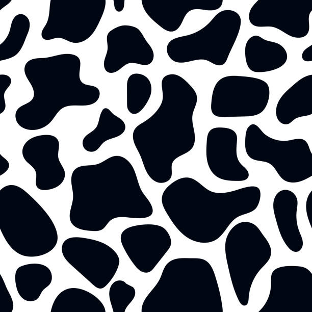 cow skin pattern black and white seamless pattern with cow print black and white instant print stock illustrations